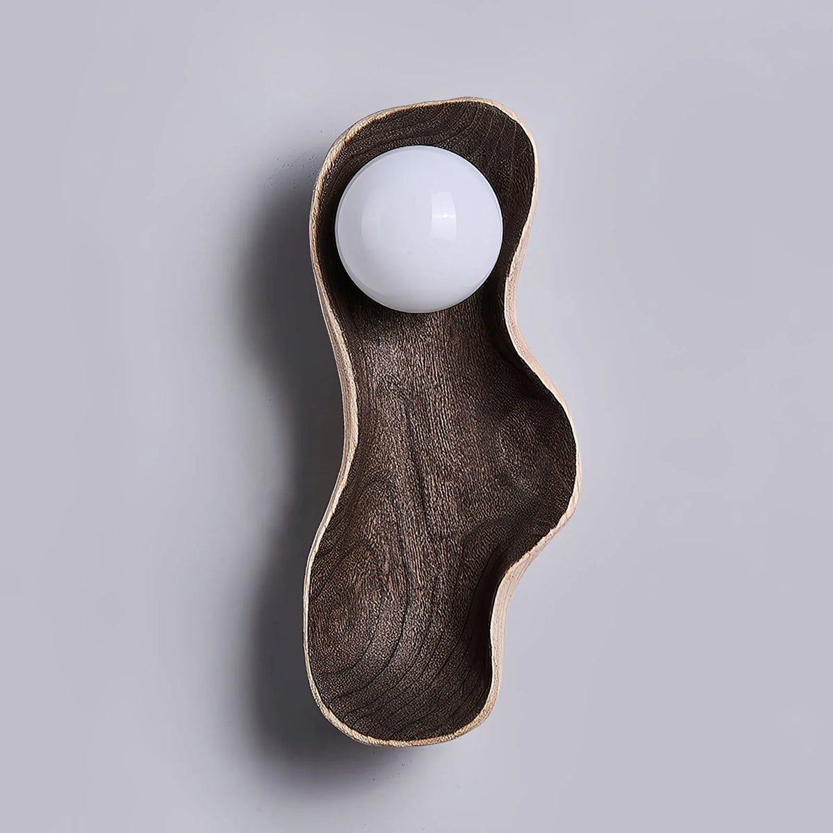 Wall Sconce | Wood Body & Glass Shade | Single Or Double Arm