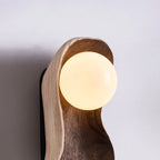 Wall Sconce | Wood Body & Glass Shade | Single Or Double Arm