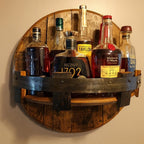 Wall Shelf | Barrel-Style Timber & Front Guard Rail | Mounting Hardware Included