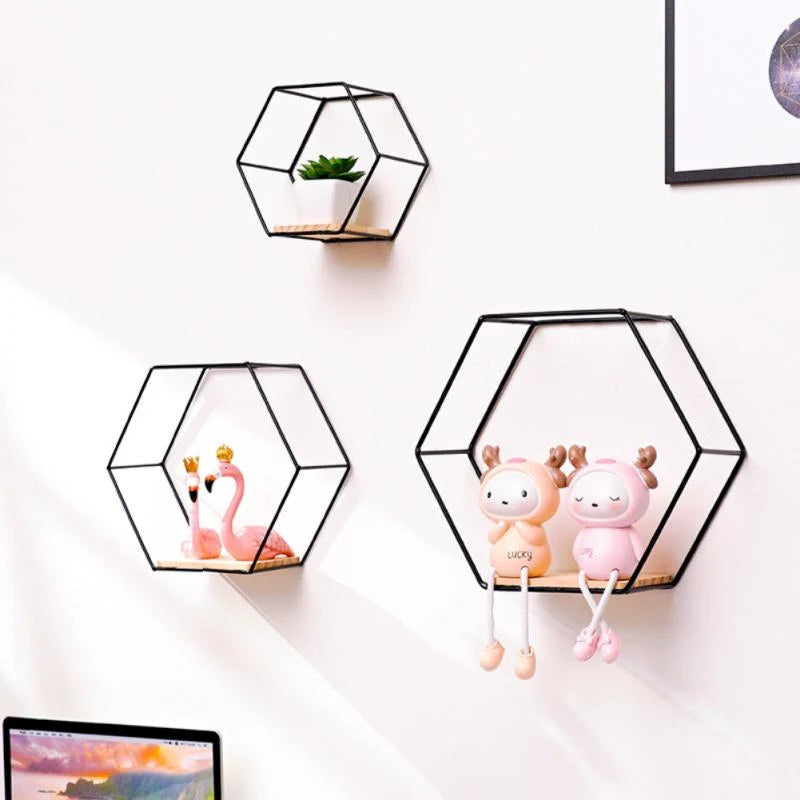 Wall Shelf | Hexagonal Geometric & Easy-To-Mount