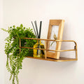Wall Shelf | Industrial Wireframe & Brushed Brass | 55 cm