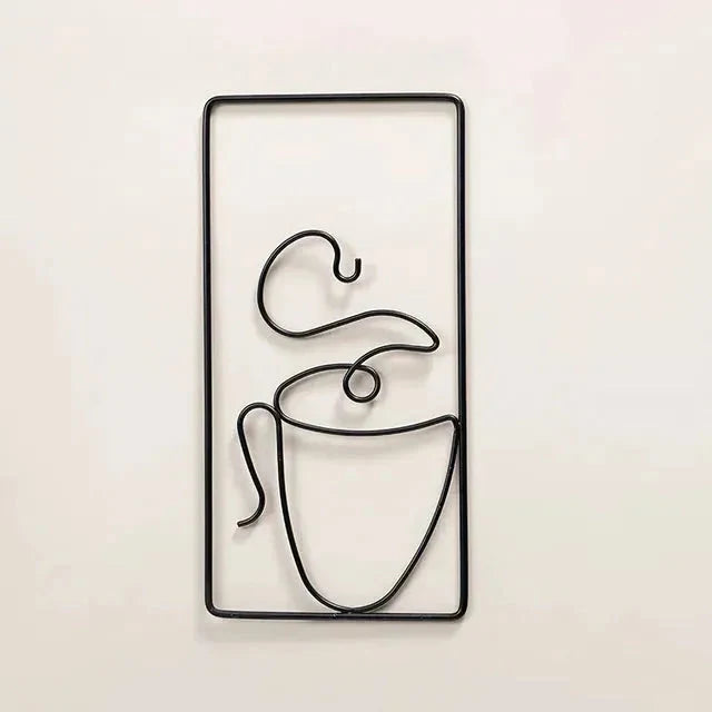 Wandkunst | Metall-Kaffeetassendesign | Innen- & Außenbereich