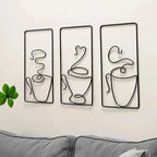Wandkunst | Metall-Kaffeetassendesign | Innen- & Außenbereich