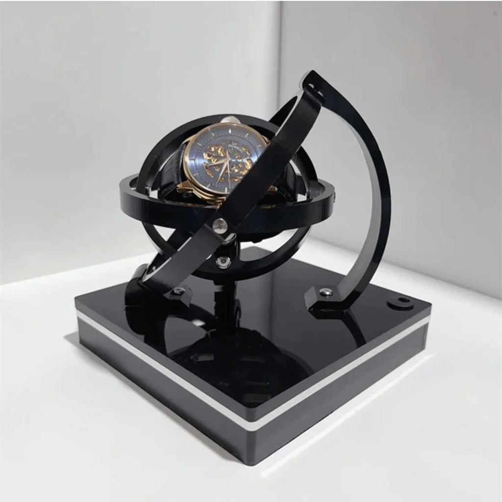 Watch Winder | Silent Motor & Adjustable Rotation | Wood & Glass Finish