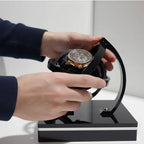 Watch Winder | Silent Motor & Adjustable Rotation | Wood & Glass Finish