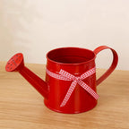 Watering Can | Painted Steel, Perforated Shower Head & Decorative Ribbon