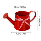 Watering Can | Painted Steel, Perforated Shower Head & Decorative Ribbon