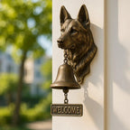 Welcome Bell | Dog Design & Antique Bronze Finish | 27 x 13 cm