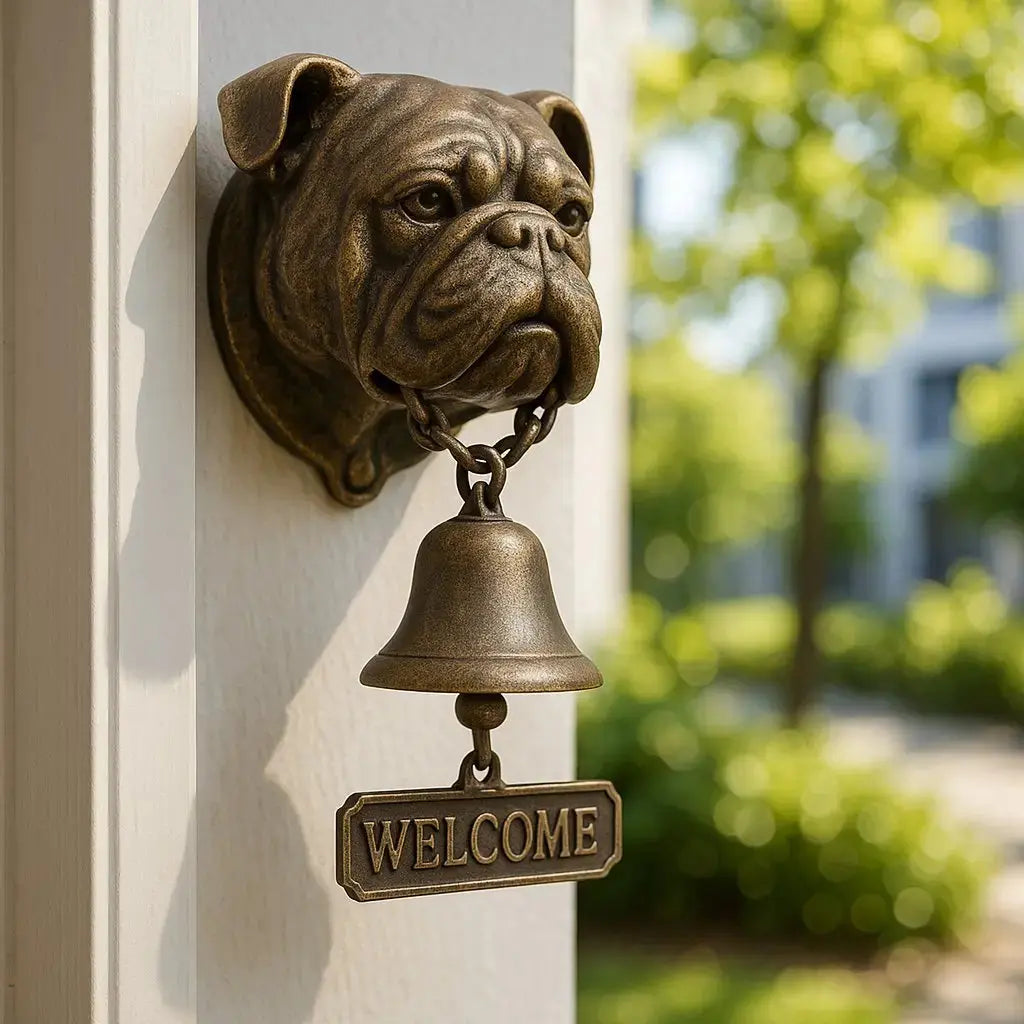 Welcome Bell | Dog Design & Antique Bronze Finish | 27 x 13 cm