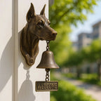 Welcome Bell | Dog Design & Antique Bronze Finish | 27 x 13 cm