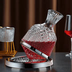 Wine Decanter | Lead-Free Crystal & 360° Rotating Base | 1.5 L