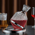Wine Decanter | Lead-Free Crystal & Rotating Base | 1.5 L