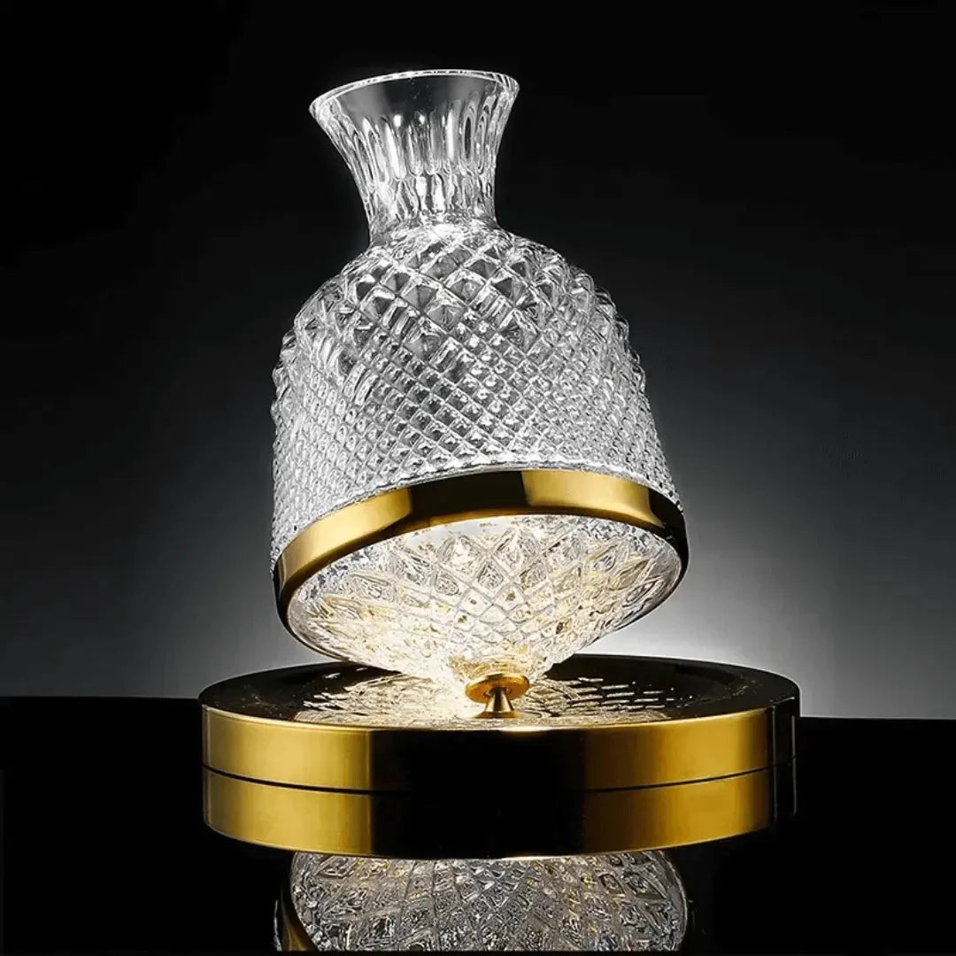 Wine Decanter | Lead-Free Crystal & Rotating Base | 1.5 L