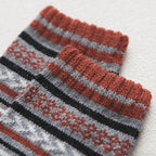 Winter Socks | Wool & Cotton Blend Double-Layer Warmth | Scandinavian Pattern