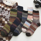 Winter Socks | Wool & Cotton Blend Double-Layer Warmth | Scandinavian Pattern