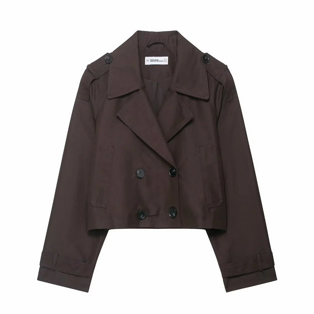 Women's Trench Coat | Double-Breasted & Functional Pockets