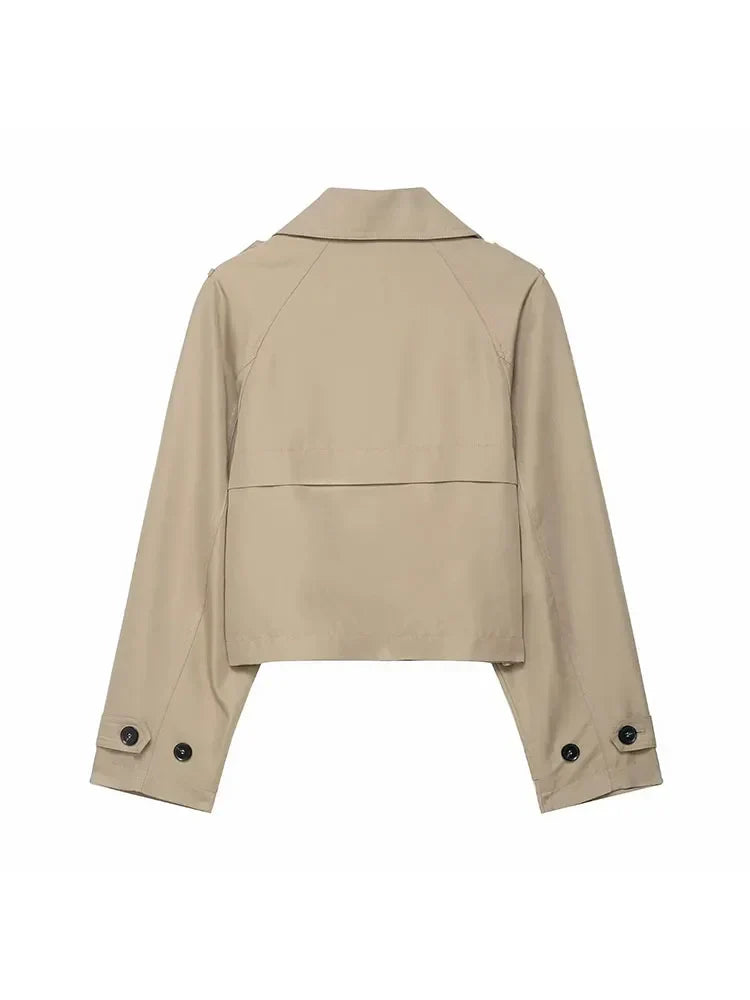 Women's Trench Coat | Double-Breasted & Functional Pockets