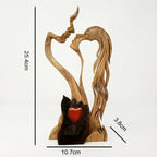 Wood Sculpture | Abstract Couple Design & Natural Finish