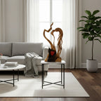 Wood Sculpture | Abstract Couple Design & Natural Finish