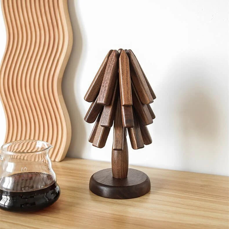 Wood Trivet | Foldable Star Design & Heat-Resistant Walnut