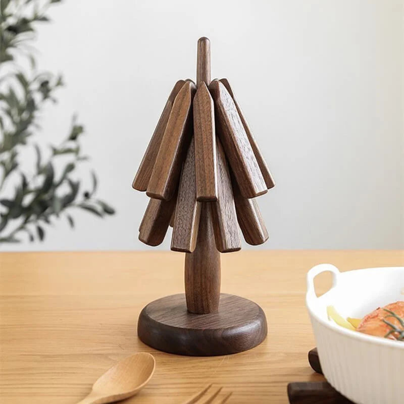 Wood Trivet | Foldable Star Design & Heat-Resistant Walnut