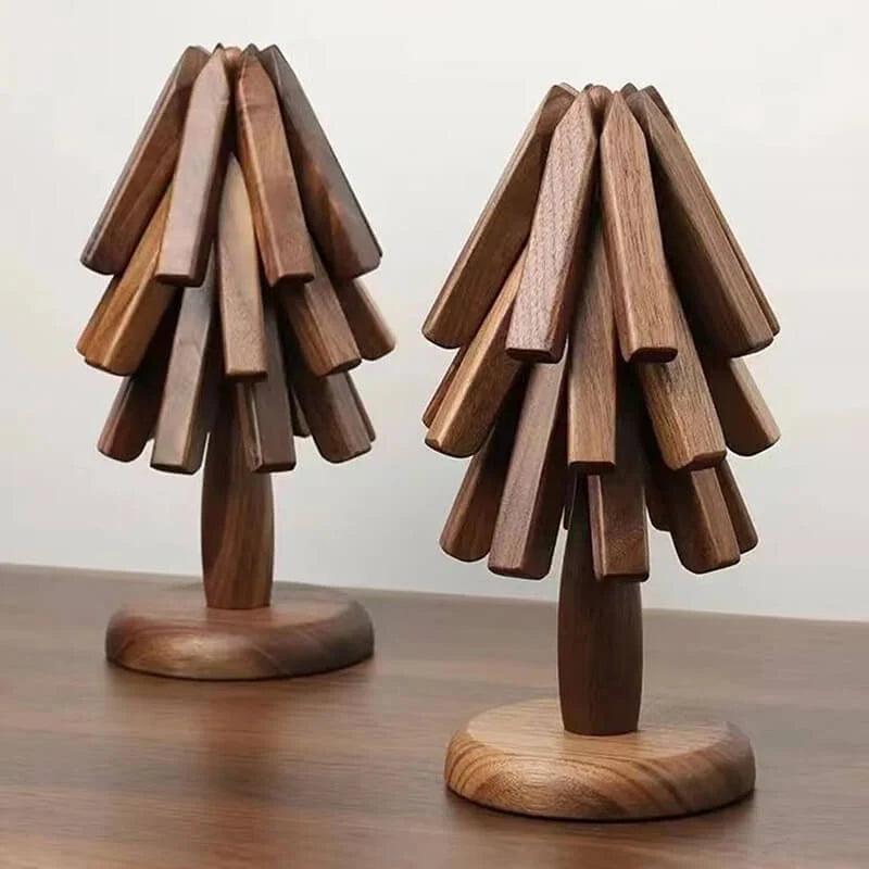 Wood Trivet | Foldable Star Design & Heat-Resistant Walnut