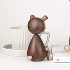 Wooden Bear Ornaments | Danish-Designed Walnut & Beech | Set of 2