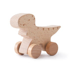 Wooden Dinosaur Toy | Rolling Wheels & Movable Limbs | Buy 1 Get 1 Free