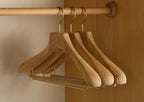 Wooden Hangers | Camphor Wood Wide Shoulders & Non-Slip Rod | Set of 2