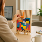 Wooden Tetris Puzzle Board | Upright & Tactile Pieces