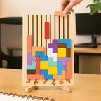 Wooden Tetris Puzzle Board | Upright & Tactile Pieces