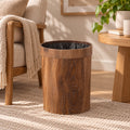 Wooden Trash Bin | Natural Wood Finish & Removable Lid