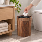 Wooden Trash Bin | Natural Wood Finish & Removable Lid
