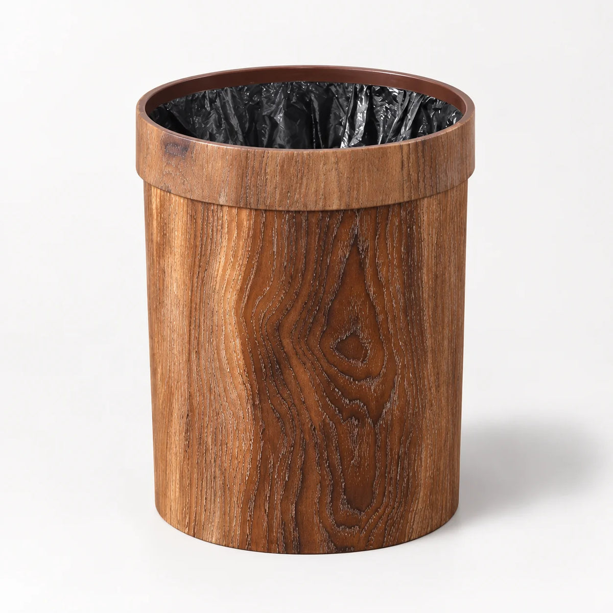 Wooden Trash Bin | Natural Wood Finish & Removable Lid