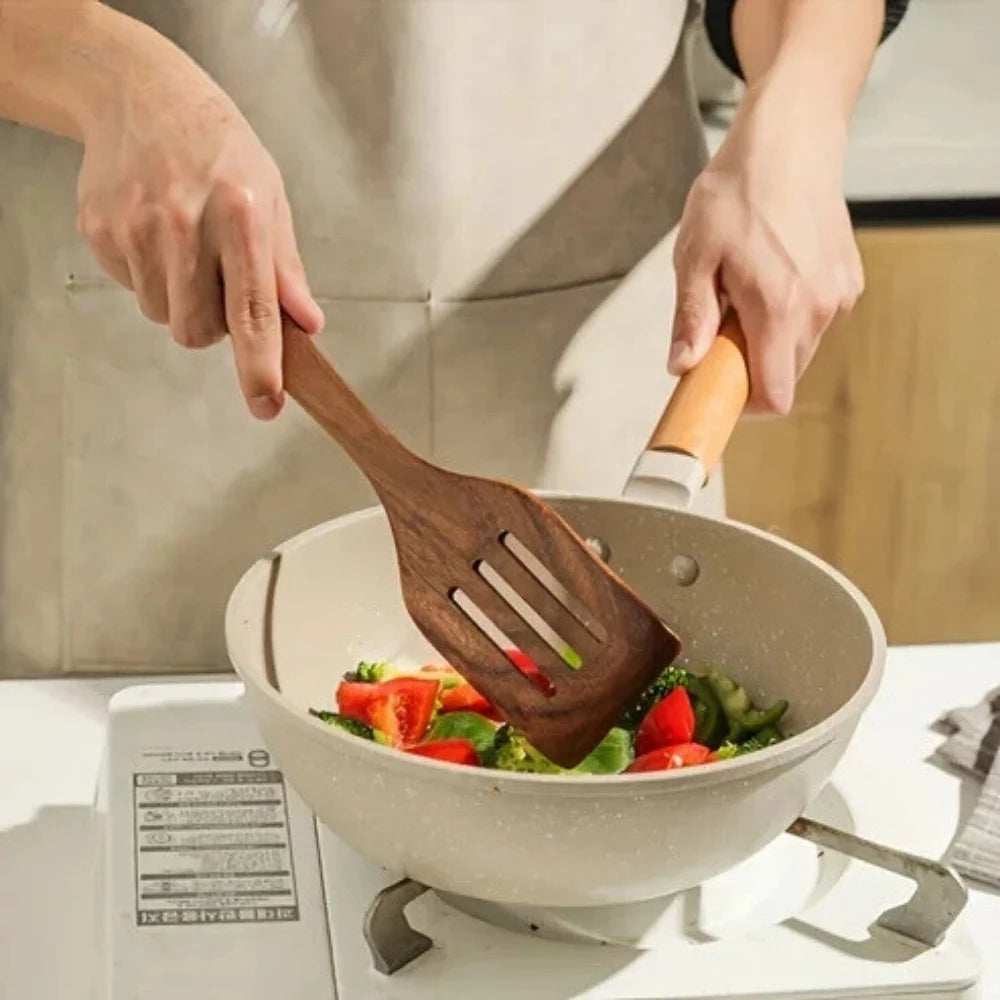 Wooden Utensil Set | Premium Wood & Cookware-Safe | 7-Piece Set