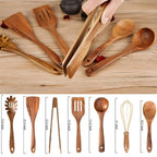Wooden Utensil Set | Premium Wood & Cookware-Safe | 7-Piece Set