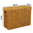 Woven Storage Basket | Handwoven Natural Finish & Built-In Handles | 38 x 15 x 26 cm