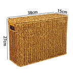Woven Storage Basket | Handwoven Natural Finish & Built-In Handles | 38 x 15 x 26 cm