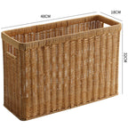 Woven Storage Basket | Handwoven Natural Finish & Built-In Handles | 38 x 15 x 26 cm