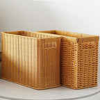 Woven Storage Basket | Handwoven Natural Finish & Built-In Handles | 38 x 15 x 26 cm