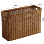 Woven Storage Basket | Handwoven Natural Finish & Built-In Handles | 38 x 15 x 26 cm