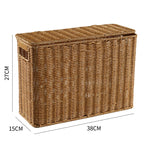 Woven Storage Basket | Handwoven Natural Finish & Built-In Handles | 38 x 15 x 26 cm