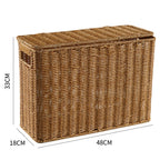 Woven Storage Basket | Handwoven Natural Finish & Built-In Handles | 38 x 15 x 26 cm