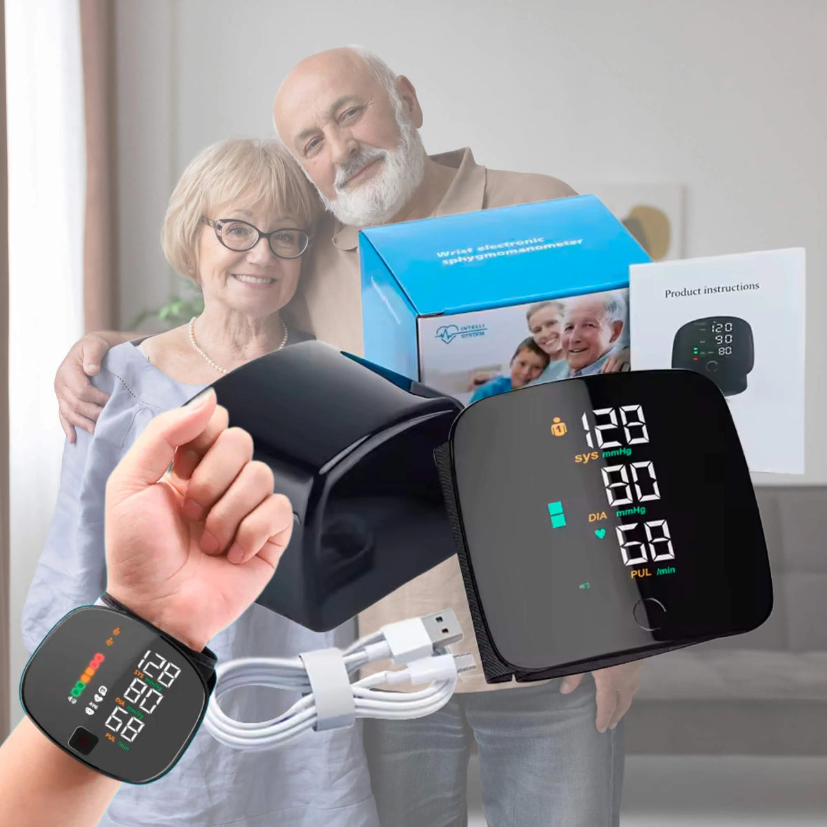Wrist Blood Pressure Monitor | Voice Alerts & Large LCD
